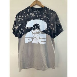 2Pac Tupac Shakur Gray and Beige Graphic Tee Size Medium New
